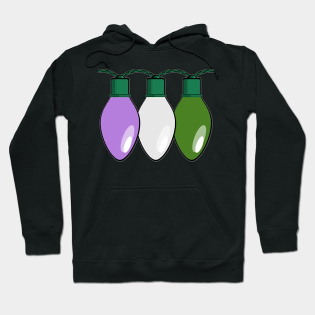 Genderqueer Pride Christmas Lights Hoodie by wheedesign